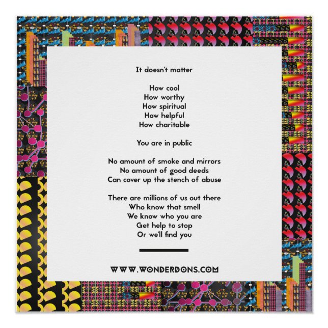 Poster saying you can't hide (Front)