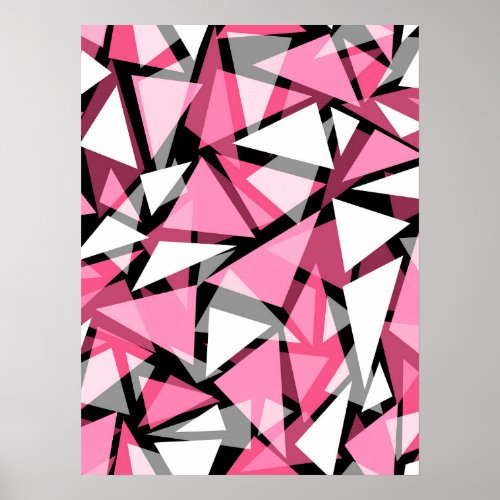 Poster Seamless geometric triangles shapes pattern