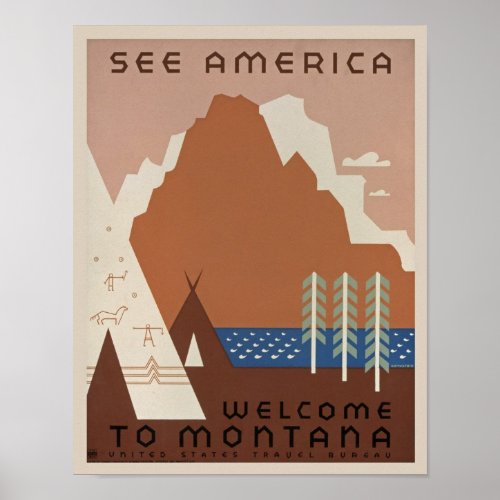 Poster _ See America Welcome to Montana