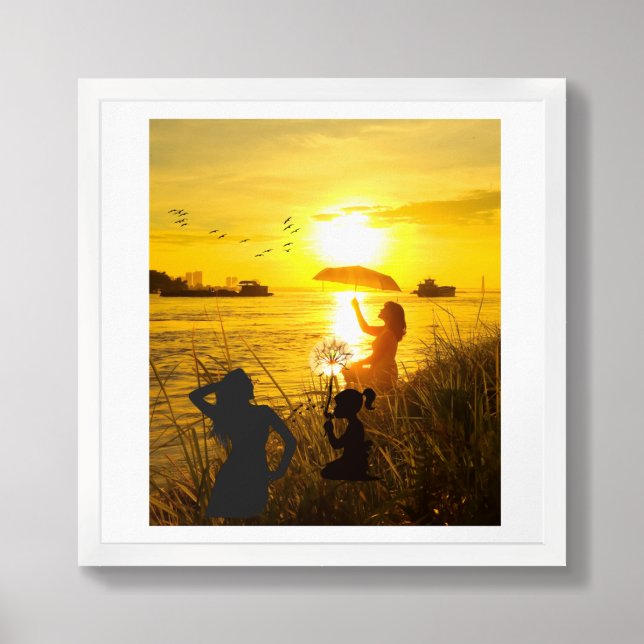 Poster "Serene Silhouettes Wall Art Set - Unique M (Framed Front)