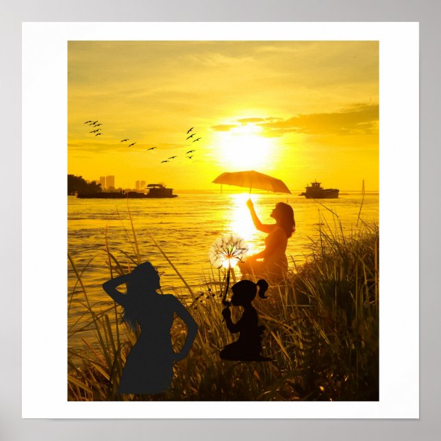 Poster "Serene Silhouettes Wall Art Set - Unique M (Front)