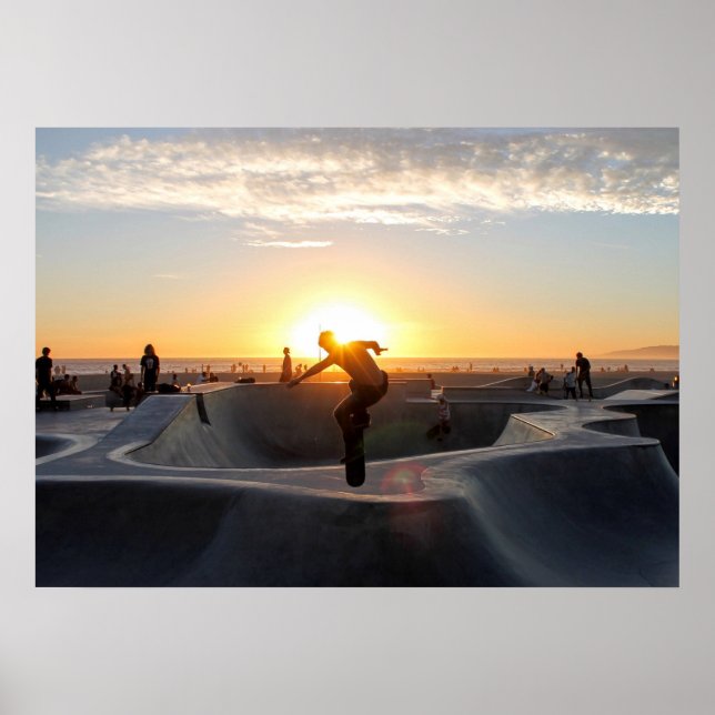 Poster Skateboard Park Sunset Skateboarding Cali (Front)