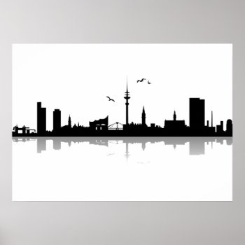 Poster Skyline Hamburg by JiSign at Zazzle