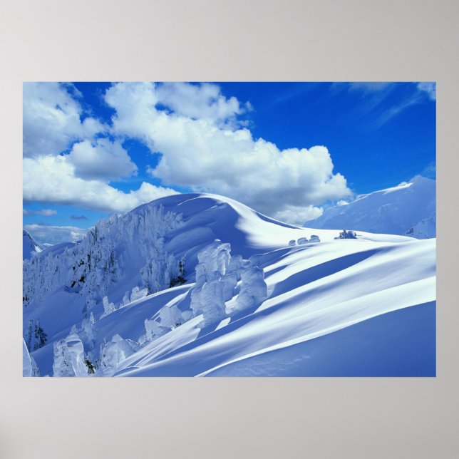 Poster sommet de la montagne enneigée (Front)