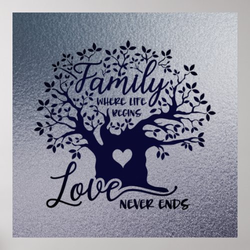 Poster Square 12x12 Family  Love