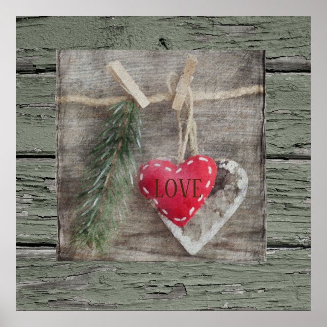 Poster Square LOVE Rustic Style (Front)