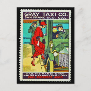 Poster Stamp Postcard Gray Taxi Co. SF