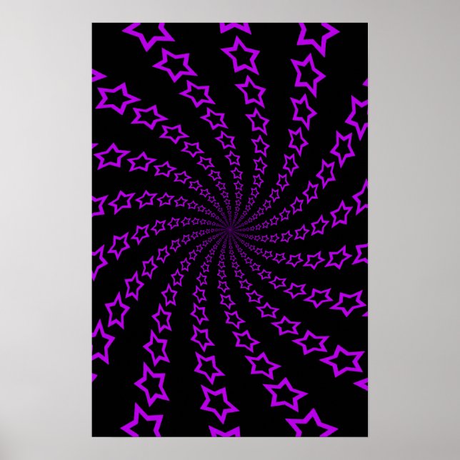 Poster: Star Spiral: Purple & Black Poster (Front)