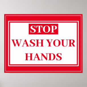 Poster - STOP WASH YOUR HANDS