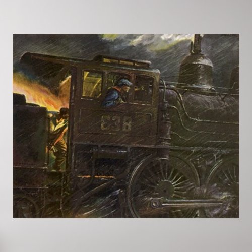 POSTER  Stormy Night Train  Stoking The Flames