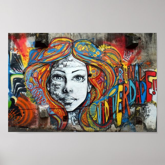 Poster - Street Art Face Girl (Front)