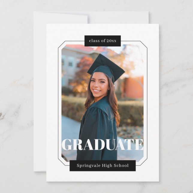 Poster Style Minimalist Modern Graduation Photo An Announcement (Front)