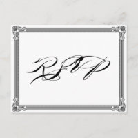 Poster Style Red & Black DIY RSVP postcard