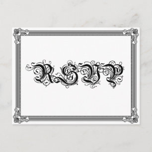 Poster Style Red & Black DIY RSVP postcard