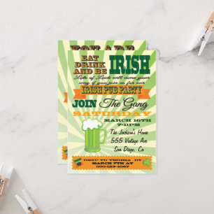 Poster Style St. Patrick's Day Party Pub Party Invitation