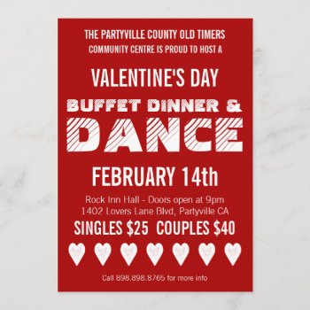Poster Style Valentine's Day Dance Party Invitation by PartyHearty at Zazzle