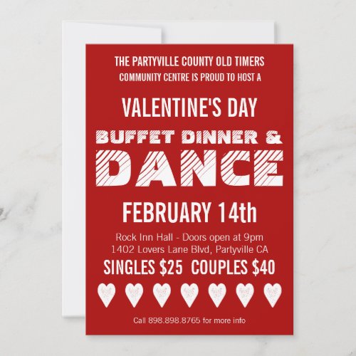 Poster Style Valentines Day Dance Party Invitation