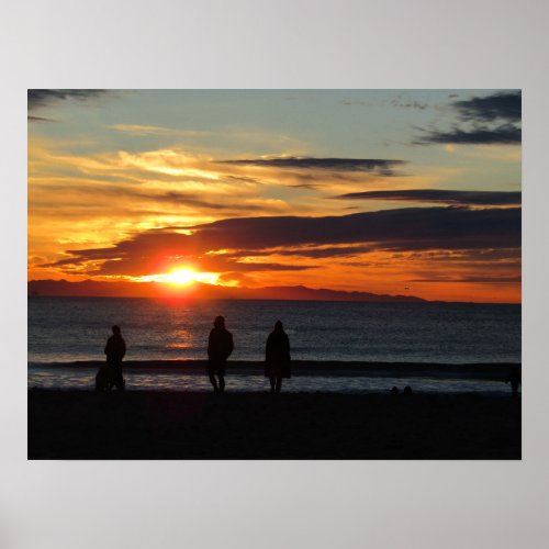 Poster: Sunset on Ventura Beach in December Poster