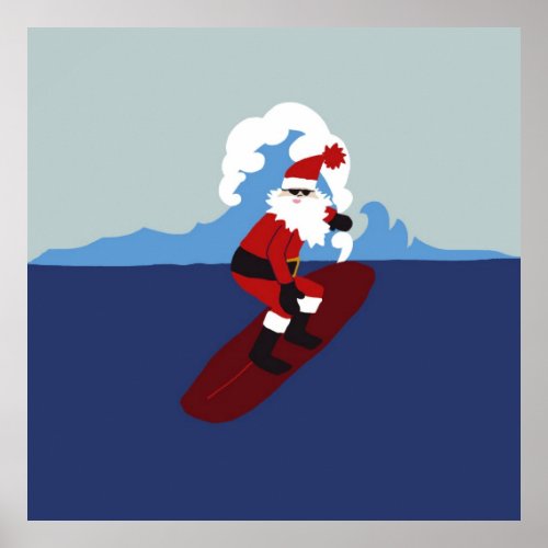 Poster_ Surfing Santa Poster