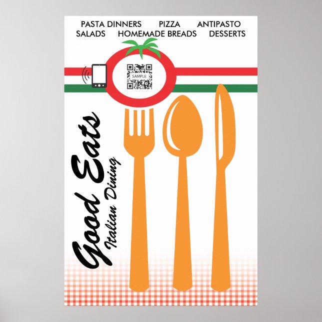 Poster Template Casual Dining Italian (Front)