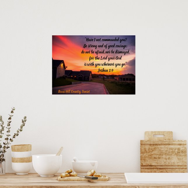 Poster Texas Sunset Scripture  (Kitchen)