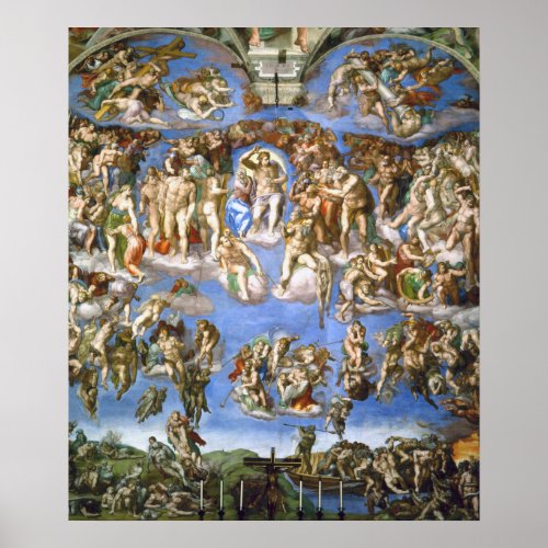 Poster The Last Judgment Fresco by Michelangelo
