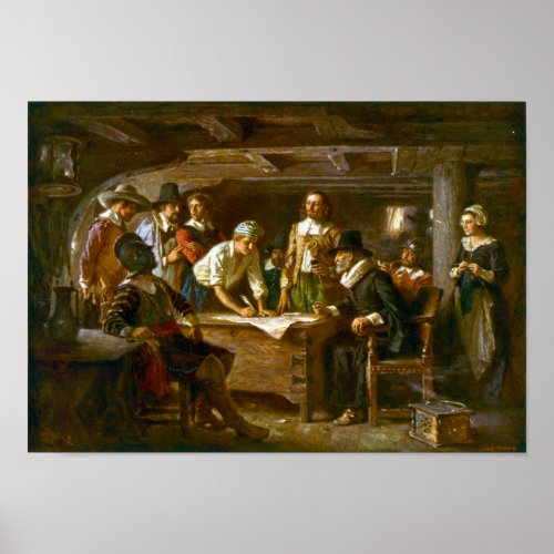 Poster The Mayflower Compact Jean Leon Ferris