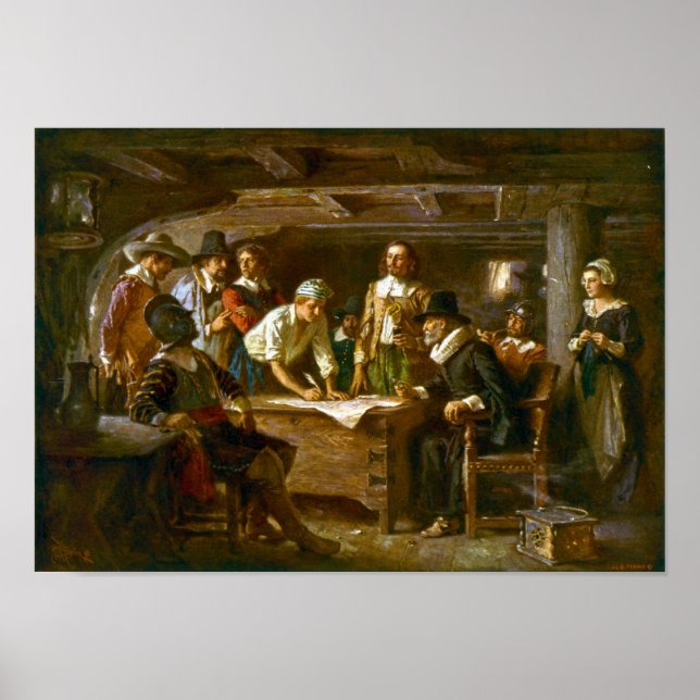 Poster The Mayflower Compact Jean Leon Ferris (Front)