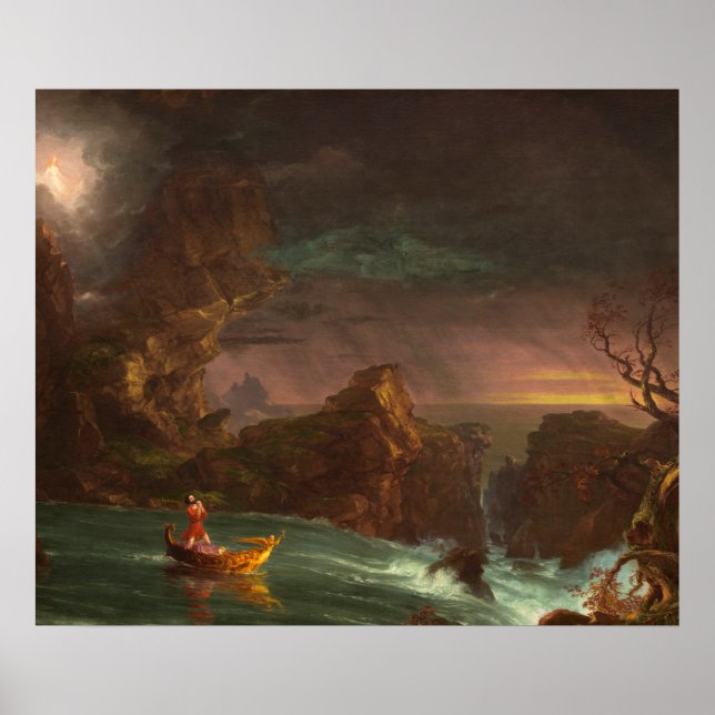 Poster The Voyage of Life, Manhood, Thomas Cole (Front)