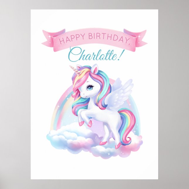 Poster to a magical birthday party. (Front)