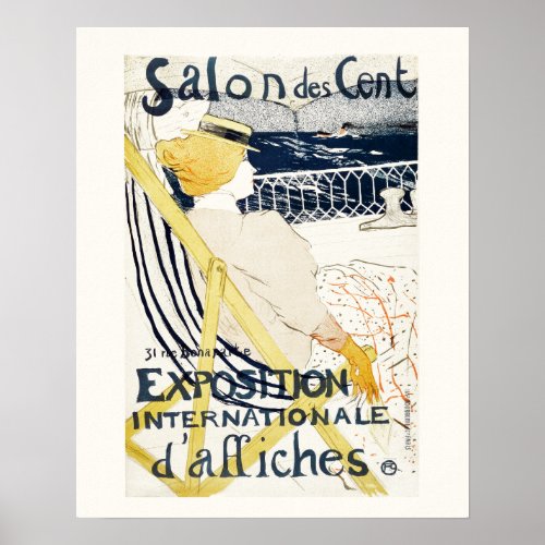 POSTER  TOULOUSE LAUTREC  SALON DES CENT 1896