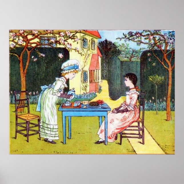 Poster: Two Victorian Girls Having Tea Poster (Front)