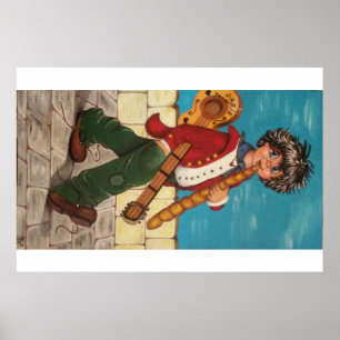 Poster. Urchin with the guitar Poster