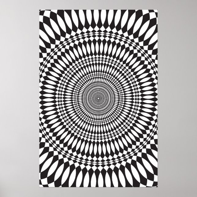 Poster: Vertigo: Black & White Abstract Poster (Front)
