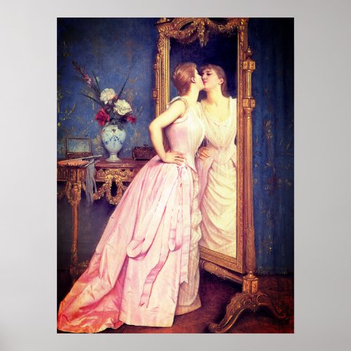 Poster Victorian Pink Lady 18 x 24 ARCHIVAL PAPER