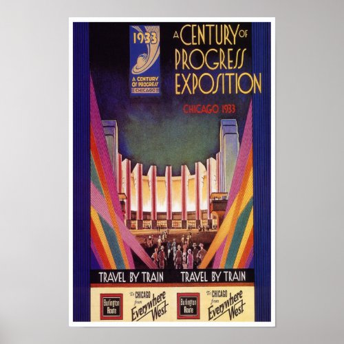 Poster _ Vintage 1933 Chicago Worlds Fair