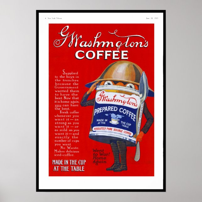 Poster Vintage Advertisement 1919 Coffee (Front)