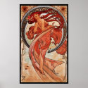 Poster Vintage Art Alfons Mucha 1898 Dance