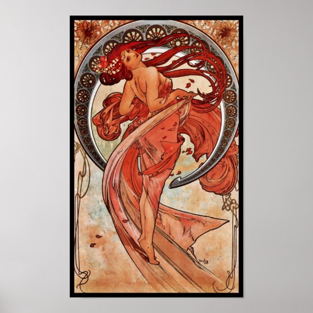 Poster Vintage Art Alfons Mucha 1898 Dance (Front)