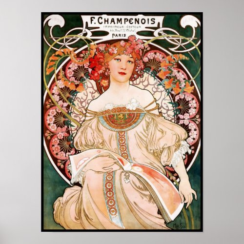 Poster Vintage Art Alfons Mucha F Champenois