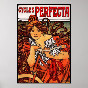 Poster Vintage Art Alphonse Mucha 1902 Cycles