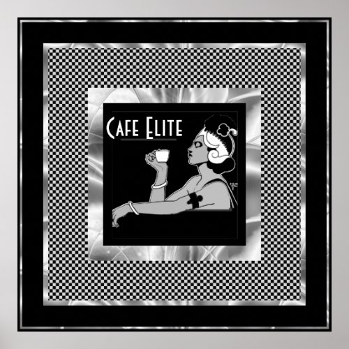 Poster Vintage Cafe Elite Art Deco