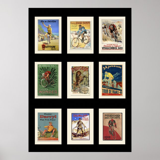 Poster Vintage Cycling Postcards Collection 2 (Front)