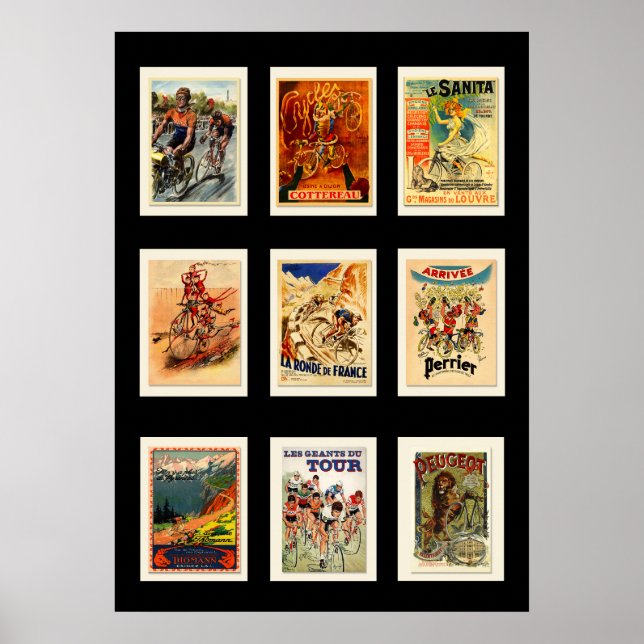 Poster Vintage Cycling Postcards Collection 6 (Front)