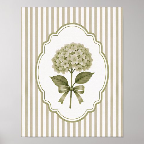 (POSTER) Vintage Green Cottagecore Floral Stem  Poster