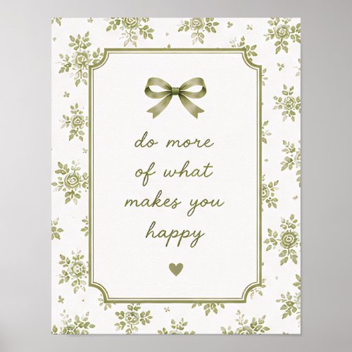 (POSTER) Vintage Green Gingham Cottagecore Quote Poster