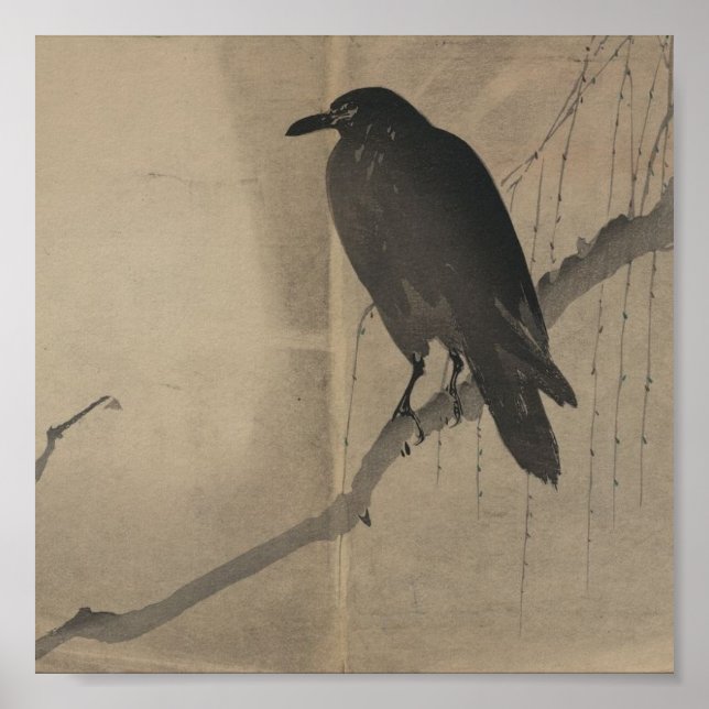 Poster-Vintage Japanese Art-Yanagi ni karasu Poster (Front)