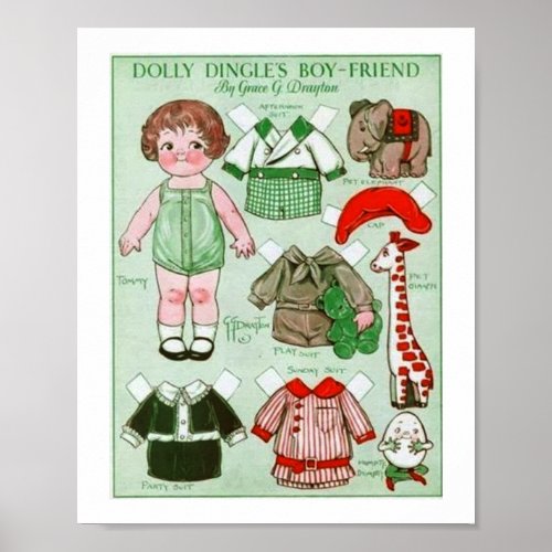 Poster Vintage Paper Dolly Dingles Boyfriend