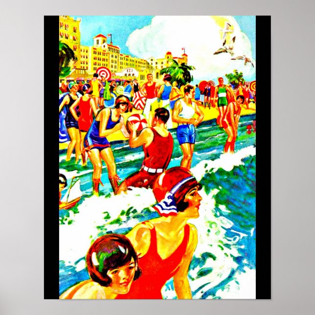 Poster-Vintage Travel Art-Beach Poster (Front)