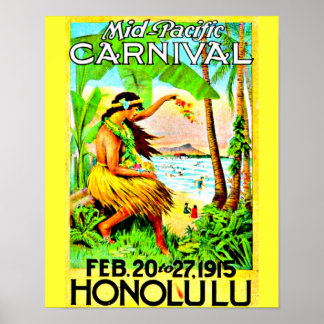 Poster-Vintage Travel Art-Honolulu Poster